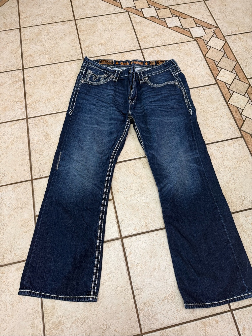 Rock Revival Men’s Dark Wash Bootcut Jeans